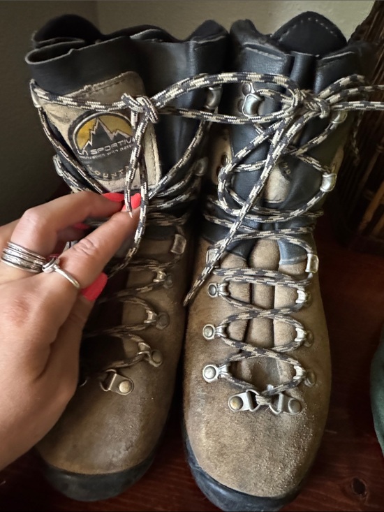 La Sportiva Shoes - Firefighting La Sportiva Women's Tan Suede Lace-Up Hiking Boots.